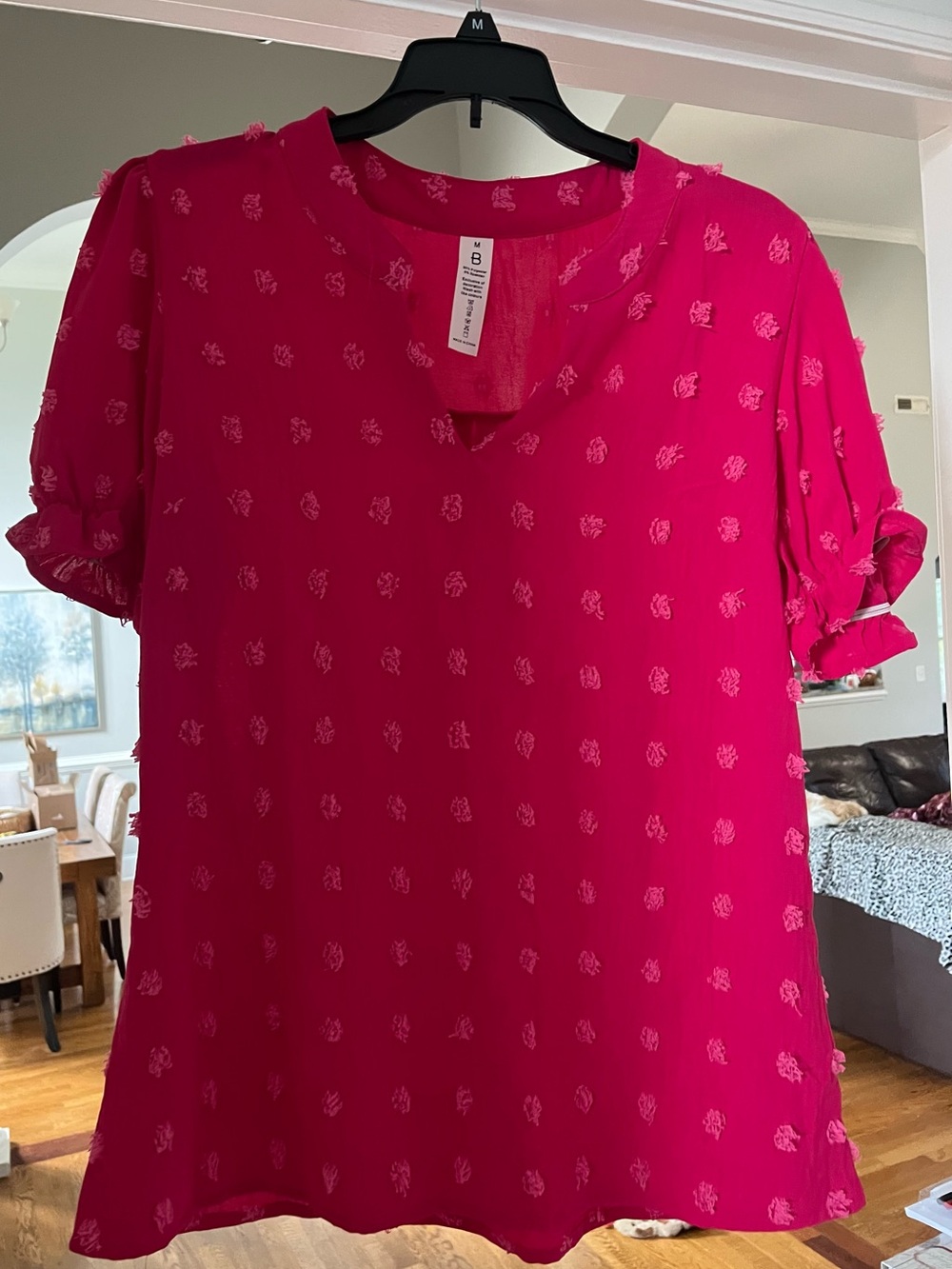 Bright Pink Short-Sleeve Blouse - Women